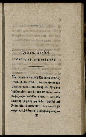 Drittes Kapitel. Die Zusammenkunft.