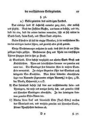 §. 36. 2.) Gebirgsarten des niedrigen Landes.