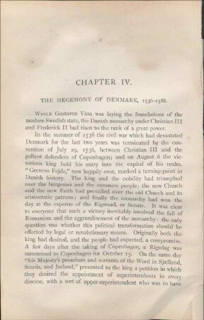 Chapter IV. The Hegemony Of Denmark, 1536-1588.