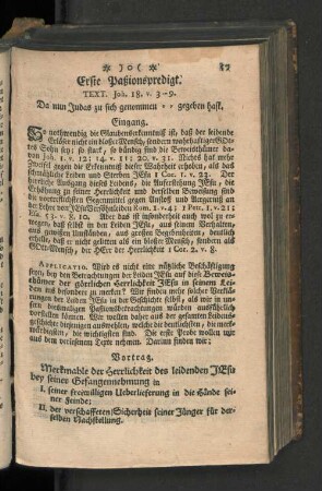 [Erste Paßionspredigt ... Sechste Paßionspredigt am Charfreitage.]