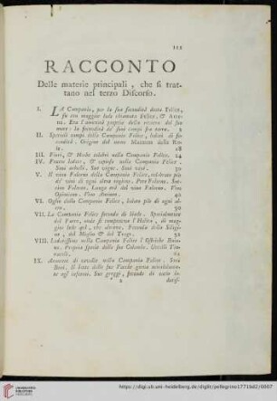 Racconto delle materie principali, che si trattano nel terzo Discorso