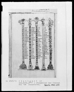 Evangeliar aus Alspach (Elsass) — ---, Folio 10versoKanontafel