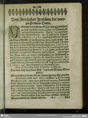 Vom Zwiefachen Irrthüme der vorigen Cometen-Deuter