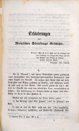 Erläuterungen zur Mosaischen Schöpfungs-Geschichte