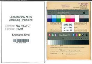 Entnazifizierung Erna Kromann, geb. 20.08.1899 (Verkaeuferin)