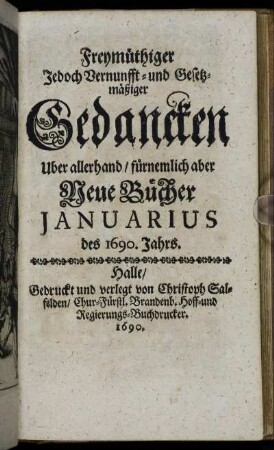 Januarius des 1690. Jahrs.