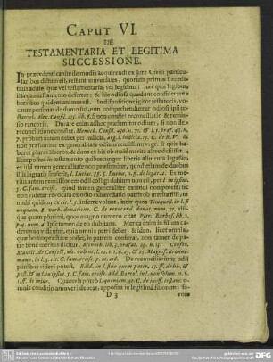 Caput VI. De Testamentaria Et Legitima Successione