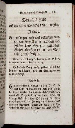 Vierzigste Rede auf den eilften Sonntag nach Pfingsten.