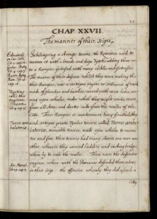 Chap. XXVII. The manner of their seiges