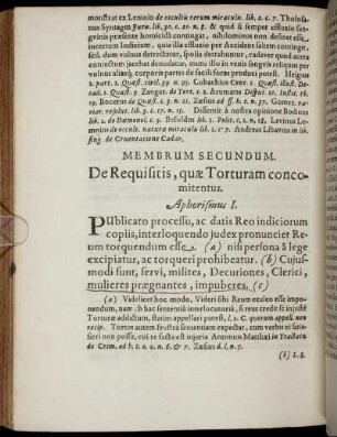Membrum Secundum. De Requisitis, quæ Torturam concomitentur.