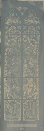 Schmidt, Heinrich von; Oppenheim; Katharinenkirche, Restaurierung - Kirchenfenster, Kreuzgang (Ansicht)