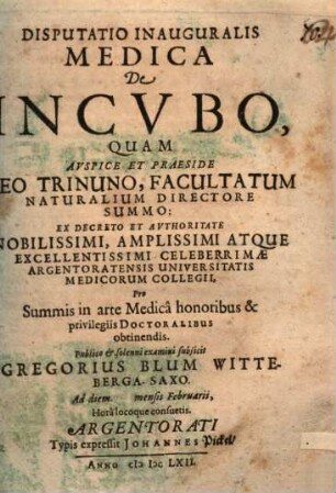 Diss. inaug. med. de incubo