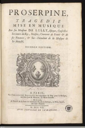 Proserpine : Tragedie Mise En Musique