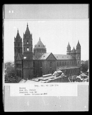 Worms, Dom : Worms. Dom Sankt Peter (1130-1181). Ansicht von Nordosten