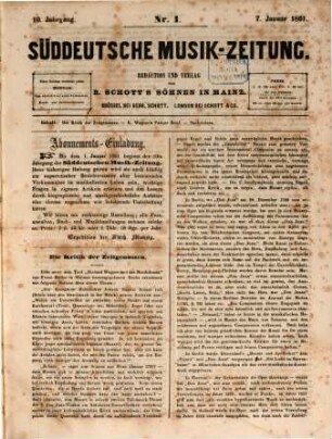 Süddeutsche Musik-Zeitung, 10. 1861