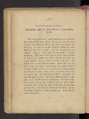 Neununddreißigste Erzählung. Eulenspiegel erhält bei einem Gerber in Braunschweig Arbeit.