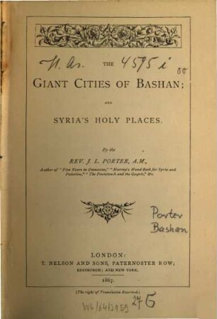 The giant cities of Bashan and Syria's holy places