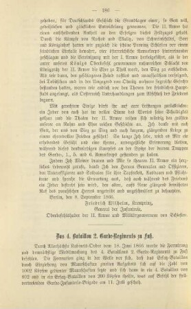 Das 4. Batallion 2. Garde-Regiments zu Fuß