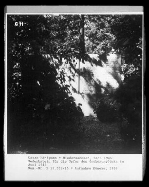 Gedenkstein für die Opfer des Grubenunglücks im Juni 1946