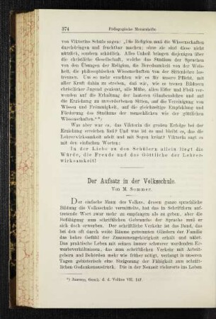 ¬Der¬ Aufsatz in der Volksschule