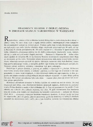 33/34: Fragmenty siedzisk z Deir el-Medina w zbiorach Muzeum Narodowego w Warszawie