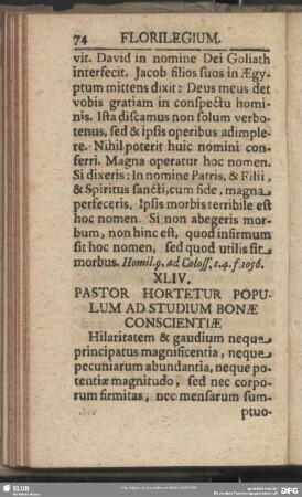 XLIV. Pastor Hortetur Populum Ad Studium Bonae Conscientiae