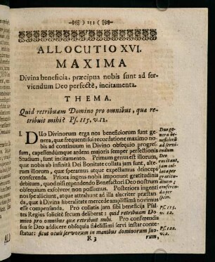 133-142, Allocutio XVI. Maxima. Divina beneficia, praecipua nobis sunt ad serviendum Deo perfecte, incitamenta