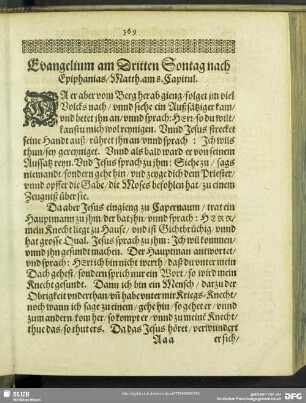Evangelium am Dritten Sontag nach Epiphanias, Matth. am 8. Capitul