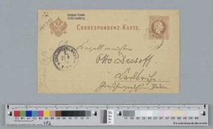 Postkarte an Otto Dessoff