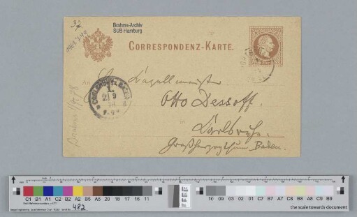 Postkarte an Otto Dessoff