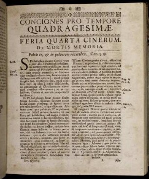 Conciones Pro Tempore Quadragesimæ.