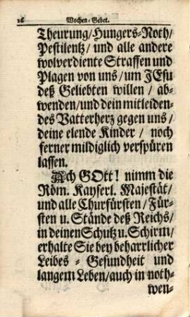[Sammlung verschiedener Kirchengebete im Gebiet der Stadt Nürnberg aus verschiedenen Anlässen]. 1715