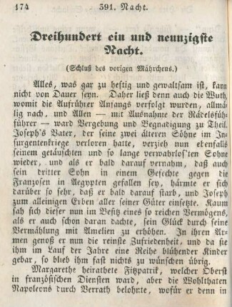 Dreihundert ein und neunzigste Nacht