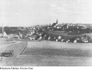 Bautzen. Blick vom Protschenberg über das Spreetal nch Südosten gegen die Altstadt mit Ortenburg