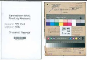 Entnazifizierung Theodor Ortmanns , geb. 07.06.1895 (Haendler)