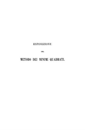 Esposizione del metodo dei minimi quadrati