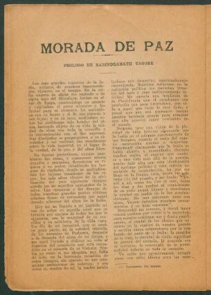 Morada de paz : Prólogo