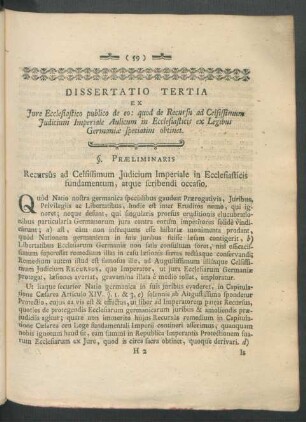 Dissertatio Tertia Ex Iure Ecclesiastico publico de eo: ...