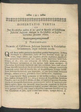 Dissertatio Tertia Ex Iure Ecclesiastico publico de eo: ...