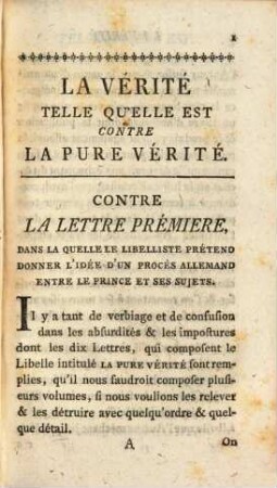 La Vérité Telle Qu'elle Est Contre La Pure Vérité
