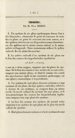 Théorèmes.