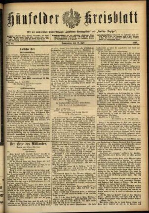 Ausgabe vom Donnerstag, den 18. Juli 1912.