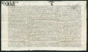Graf Konrad von Kirchberg [Illerkirchberg/Alb-Donau-Kreis] und der Abt des Benediktinerklosters Wiblingen [Stadt Ulm] Ulrich [Hablüzel] vidimieren auf Bitte von Bürgermeister und Rat der Stadt Ulm eine Urkunde des Heinrich von Ellerbach ("Elerbach") [Gde. Holzheim/Lkr. Dillingen] vom 15. Dezember 1446 [vgl. A Urk. lfd. Nr. 1918].