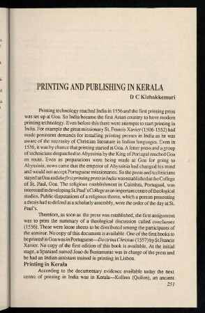 251-257, Printing and publishing in Kerala