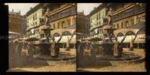 Brunnen mit der Figur Madonna Verona, Stadtpatronin von Verona, auf dem Piazza delle Erbe