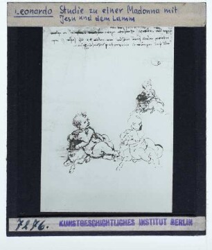 da Vinci, Studien für das Christkind mit Lamm (Los Angeles, Getty 86.GG.725)