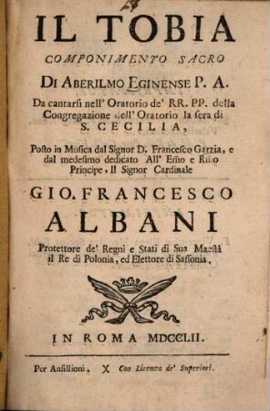 Il Tobia : Componimento sacro