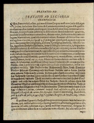 Praefatio Ad Lectorem Benevolum.