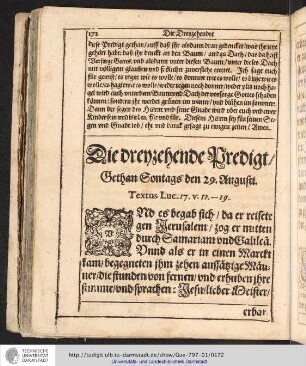 Die dreyzehende Predigt