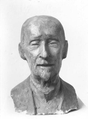 Bildnis Albert Kollmann I : Bildnis Albert Kollmann I. Gips, getönt; H. 37,5 cm (1913; E. Barlach). Güstrow: Atelierhaus am Inselsee